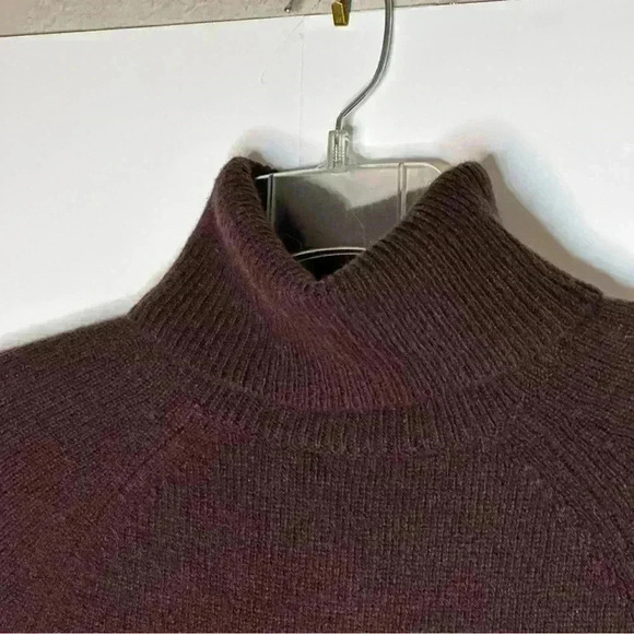 Massimo Dutti Women High neck cashmere wool chocolate brown dress - Picture 9 of 17